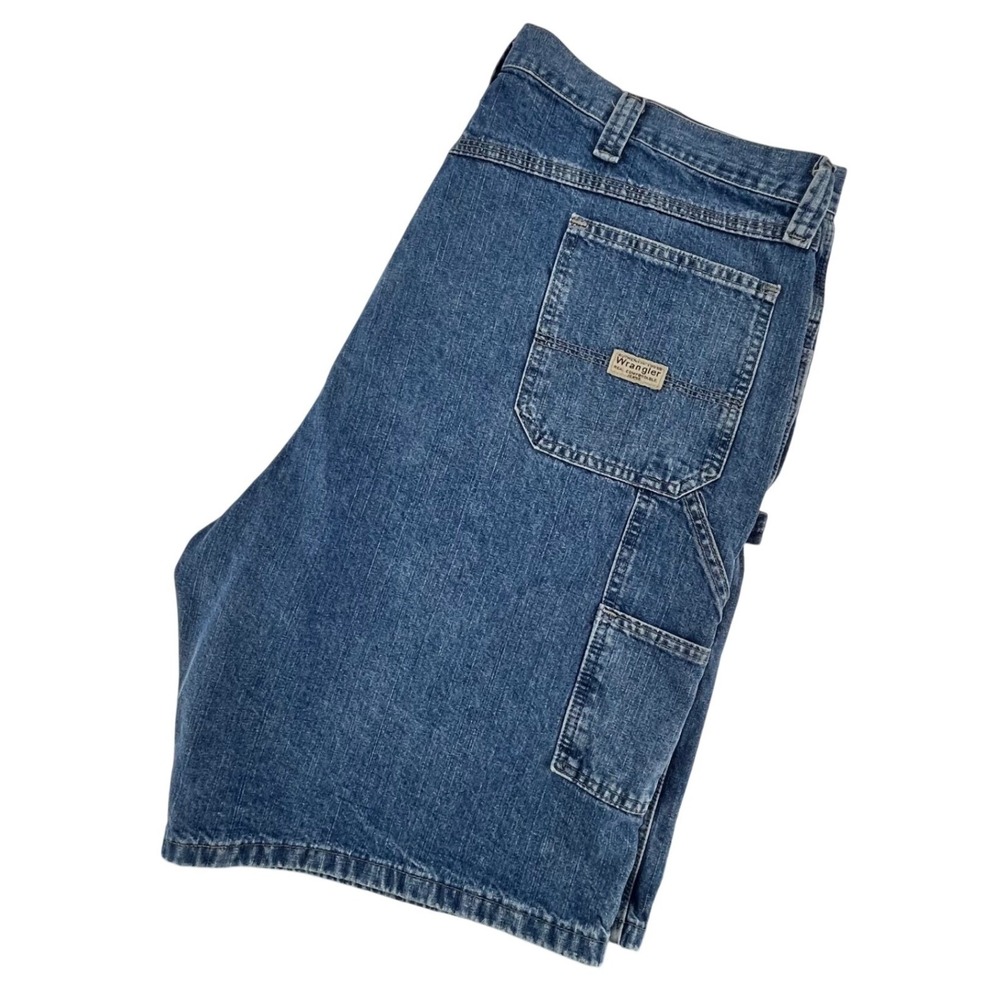 Wrangler Carpenter Shorts Men 42* Blue Denim Relaxed Fit Utility Hammer Loop